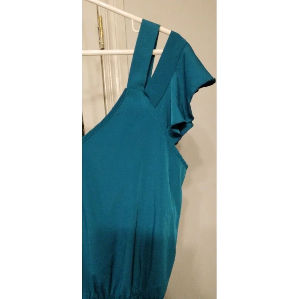 Peppermint womens teal sleeveless romper size medium. - Picture 6 of 9